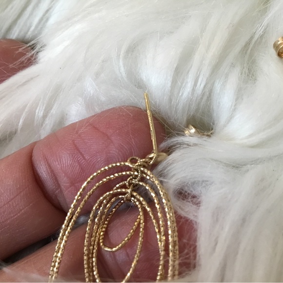 Vintage Real 14K Yellow Italian Gold Circle Dangle Earrings ( 5.2 Grams) - Picture 7 of 12